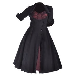 Rockabilly Button Bow Dress